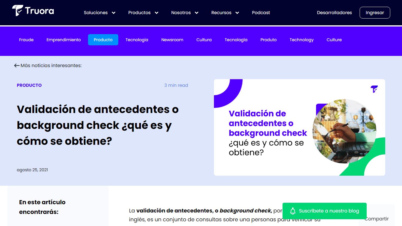 Validación de antecedentes o background check ¿qué es y ... - Truora